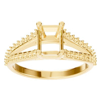 RI-7623 Yellow Gold Ring UNSET - Front View