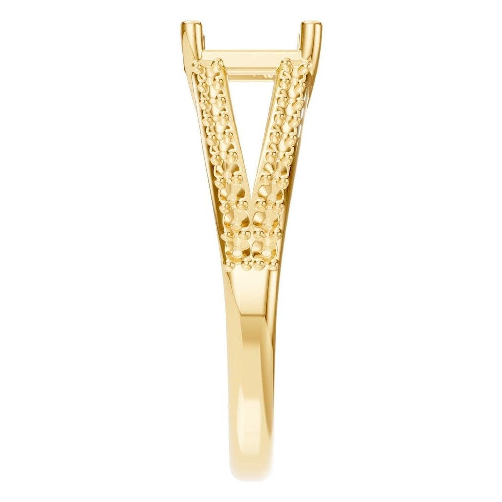 RI-7623 Yellow Gold Ring UNSET - Side View