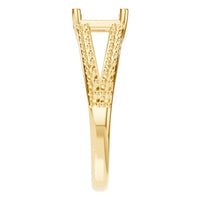 RI-7623 Yellow Gold Ring UNSET - Side View