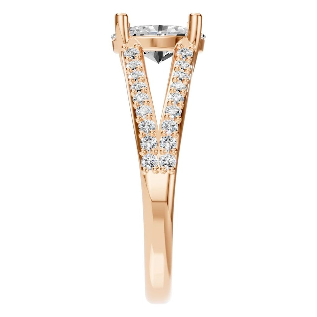 RI-7623 Rose Gold Ring SET - Side View