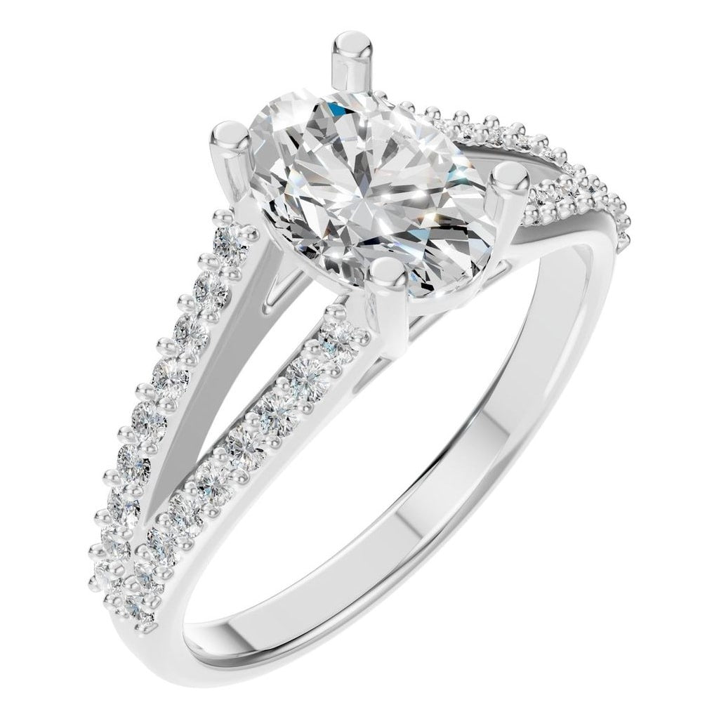 RI-7623 White Gold Ring SET - Main View