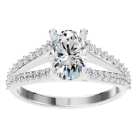RI-7623 White Gold Ring SET - Front View