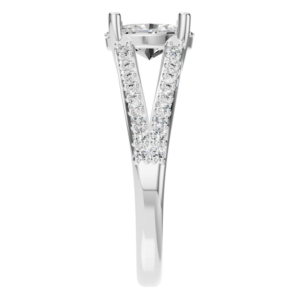 RI-7623 White Gold Ring SET - Side View