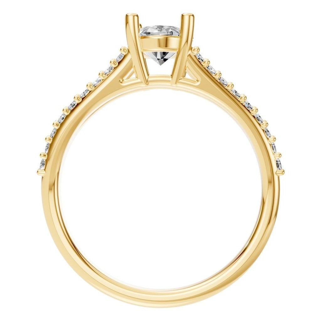 RI-7623 Yellow Gold Ring SET - Top View