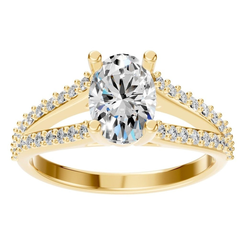 RI-7623 Yellow Gold Ring SET - Front View
