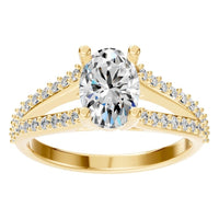 RI-7623 Yellow Gold Ring SET - Front View