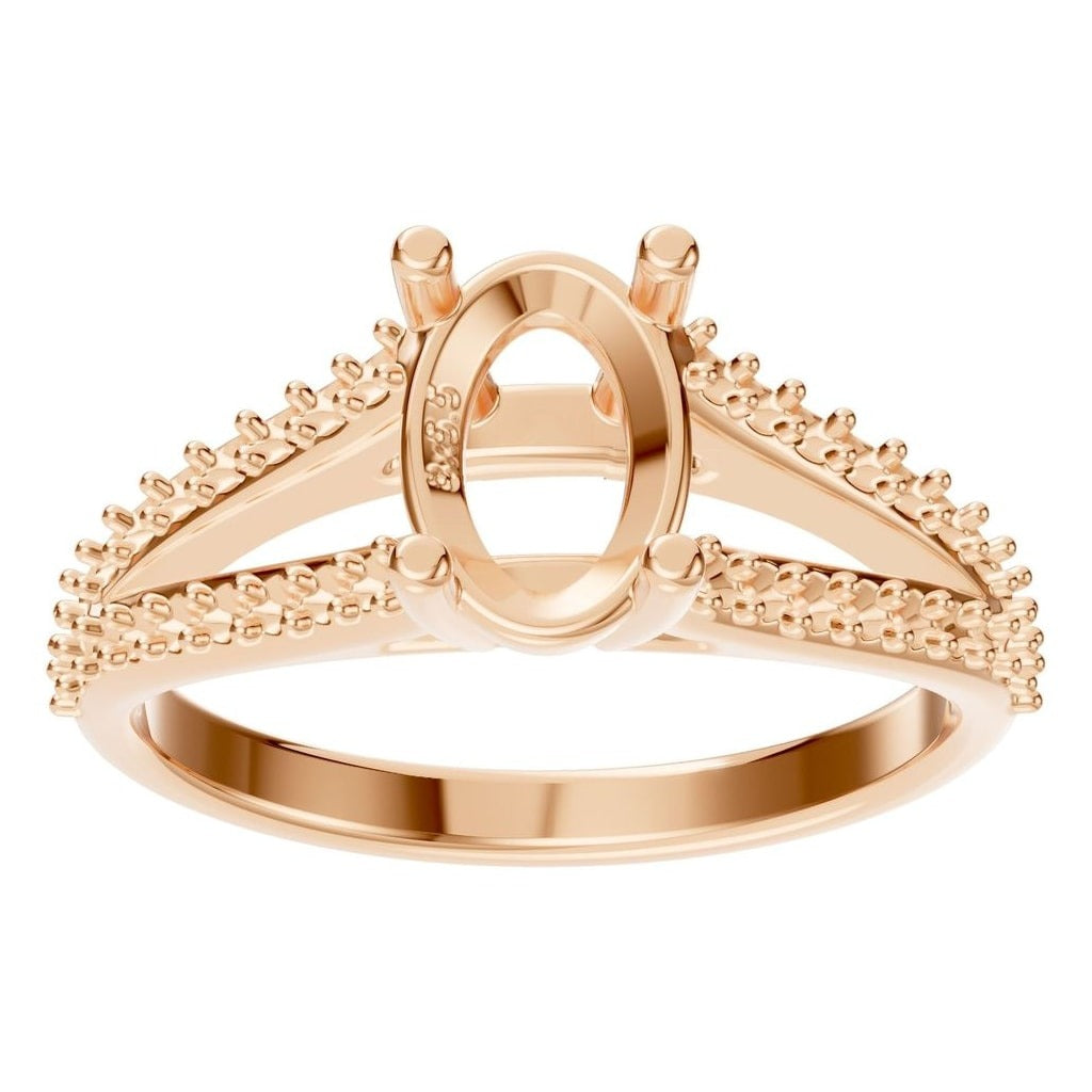 RI-7623 Rose Gold Ring UNSET - Front View