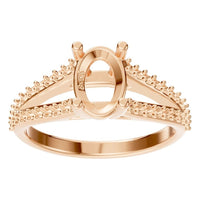 RI-7623 Rose Gold Ring UNSET - Front View