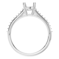 RI-7623 White Gold Ring UNSET - Top View