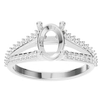 RI-7623 White Gold Ring UNSET - Front View