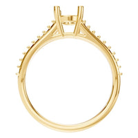 RI-7623 Yellow Gold Ring UNSET - Top View