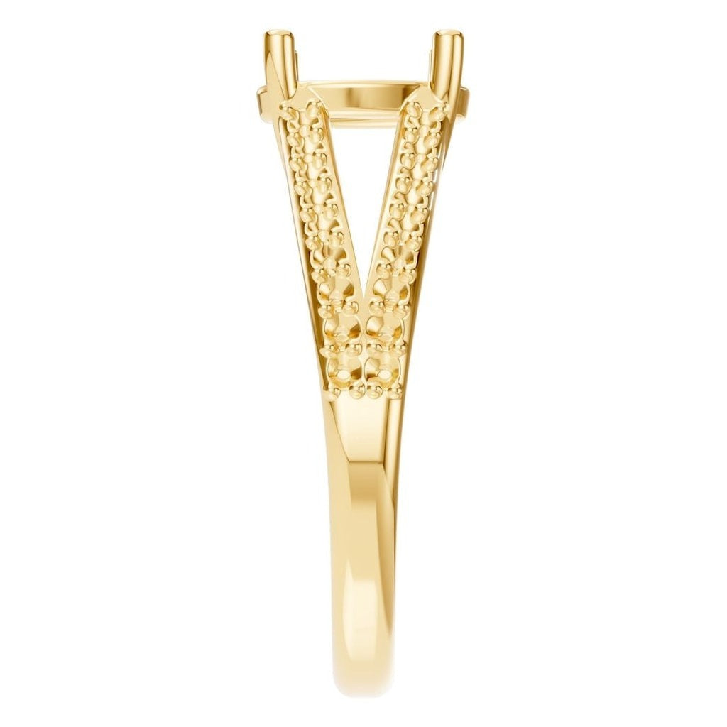 RI-7623 Yellow Gold Ring UNSET - Side View