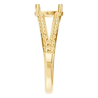 RI-7623 Yellow Gold Ring UNSET - Side View