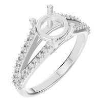 RI-7623 White Gold Ring SEMISET - Main View