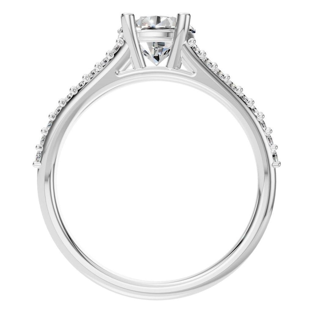 RI-7623 White Gold Ring SET - Top View