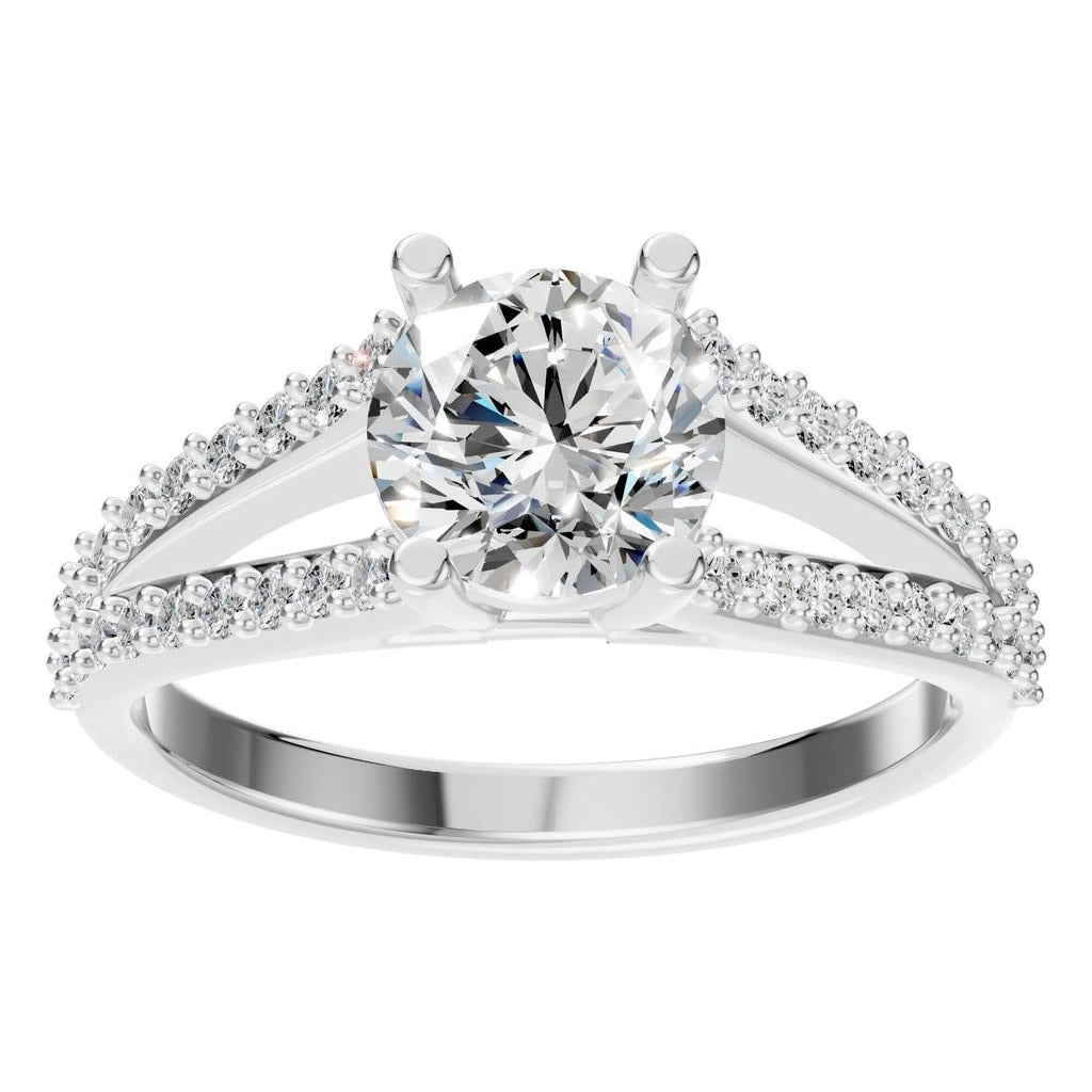 RI-7623 White Gold Ring SET - Front View