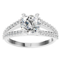 RI-7623 White Gold Ring SET - Front View