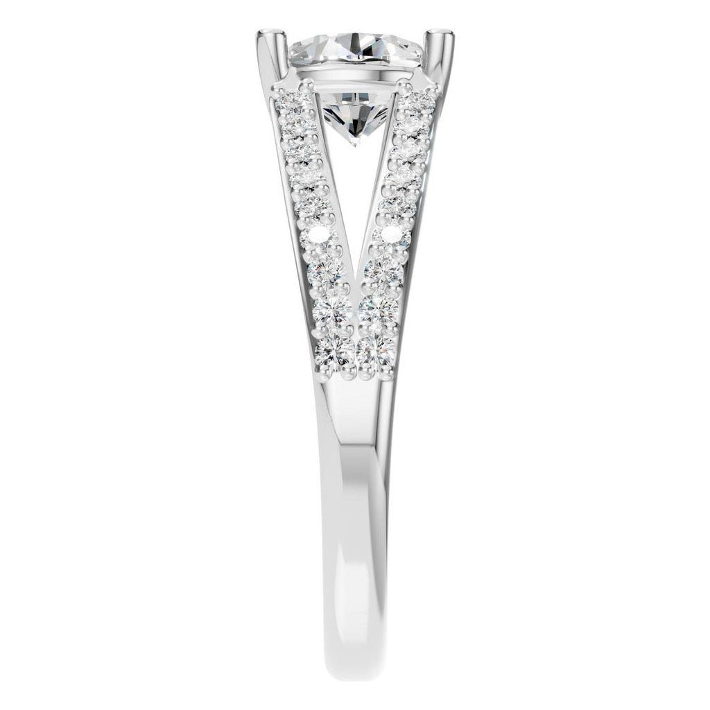 RI-7623 White Gold Ring SET - Side View