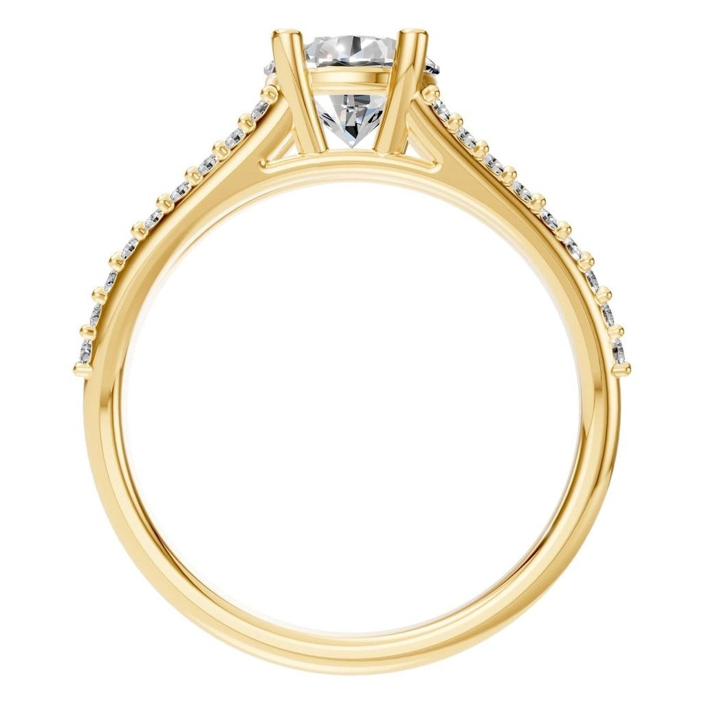 RI-7623 Yellow Gold Ring SET - Top View