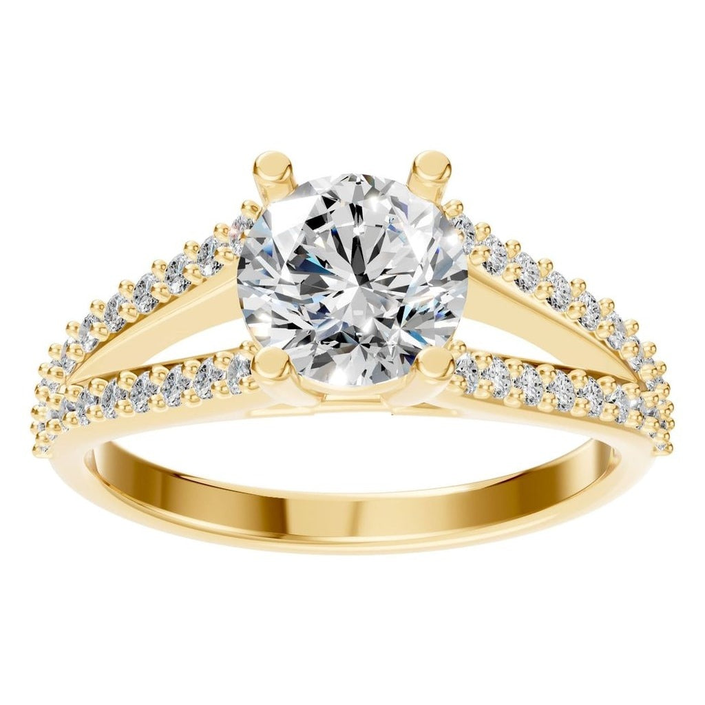 RI-7623 Yellow Gold Ring SET - Front View