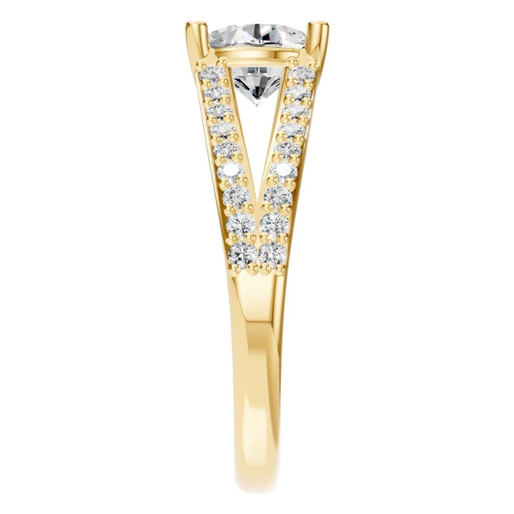 RI-7623 Yellow Gold Ring SET - Side View