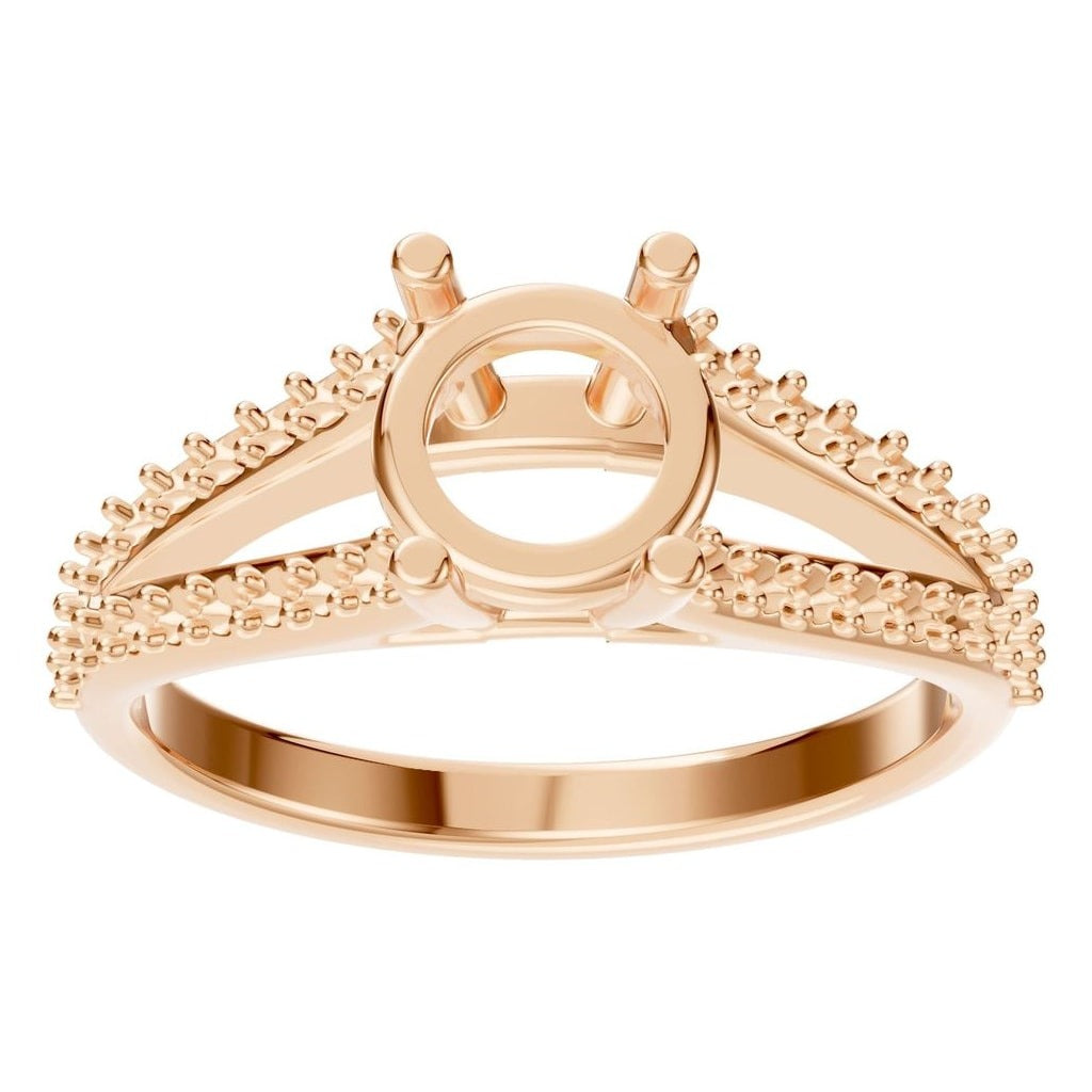 RI-7623 Rose Gold Ring UNSET - Front View