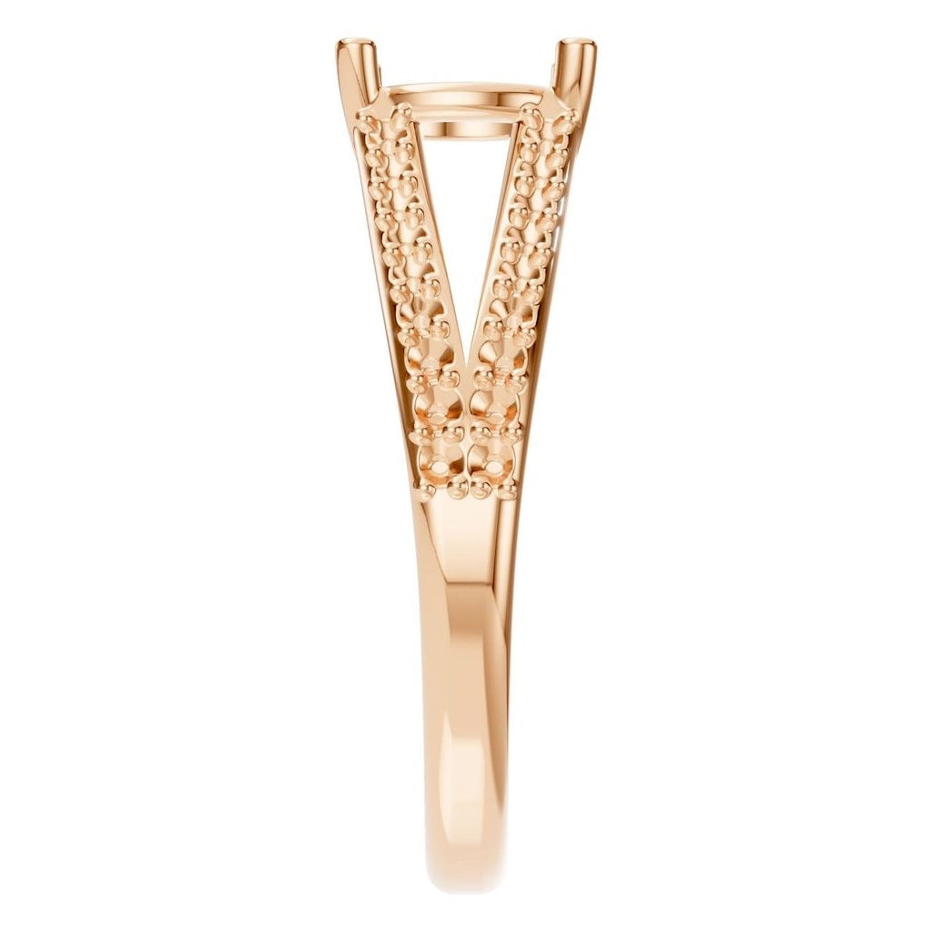 RI-7623 Rose Gold Ring UNSET - Side View