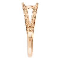 RI-7623 Rose Gold Ring UNSET - Side View