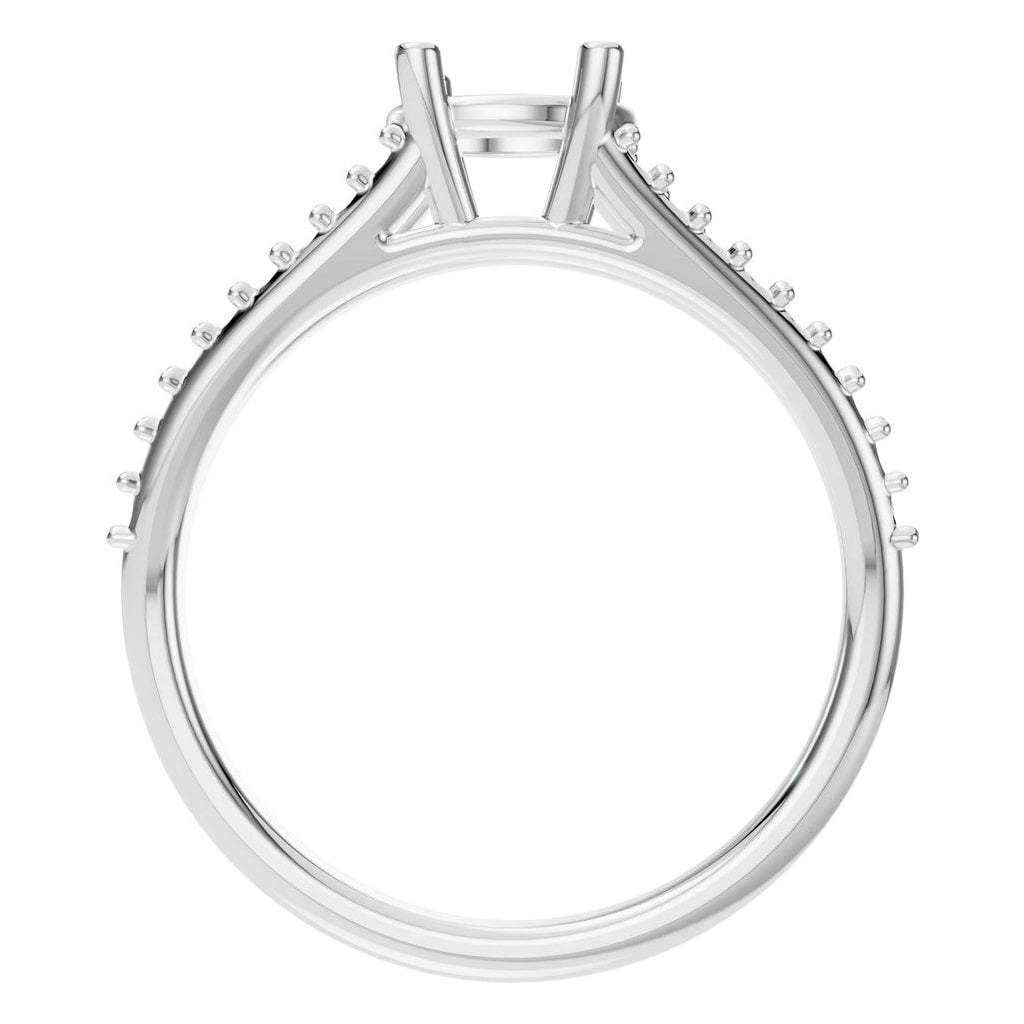 RI-7623 White Gold Ring UNSET - Top View