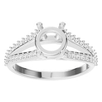 RI-7623 White Gold Ring UNSET - Front View