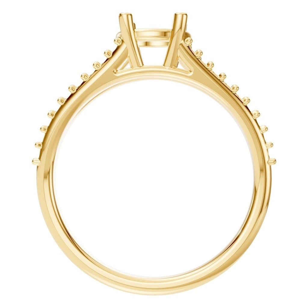 RI-7623 Yellow Gold Ring UNSET - Top View