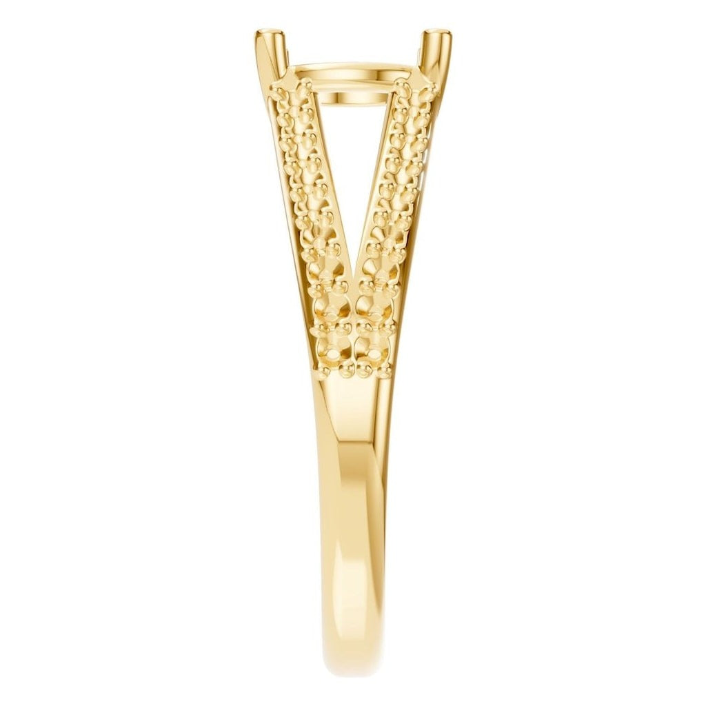 RI-7623 Yellow Gold Ring UNSET - Side View