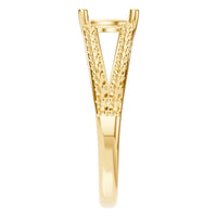 RI-7623 Yellow Gold Ring UNSET - Side View