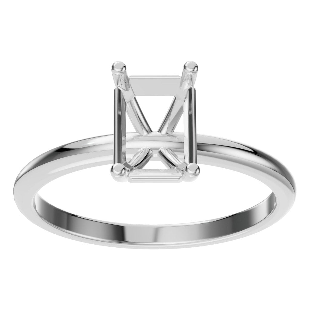 RI-7657 White Gold Ring UNSET - Front View