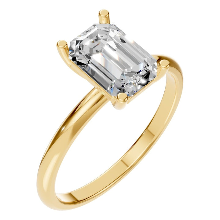 Solitaire Ring Mounting - Emerald 8x5.5mm