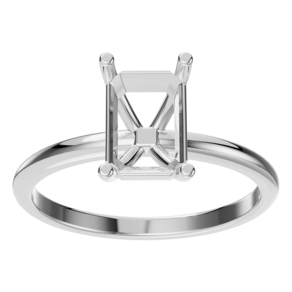 RI-7657 White Gold Ring UNSET - Front View