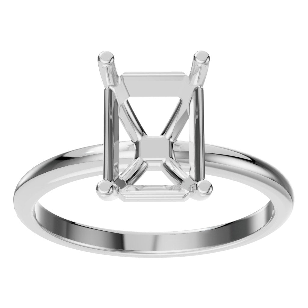 RI-7657 White Gold Ring UNSET - Front View