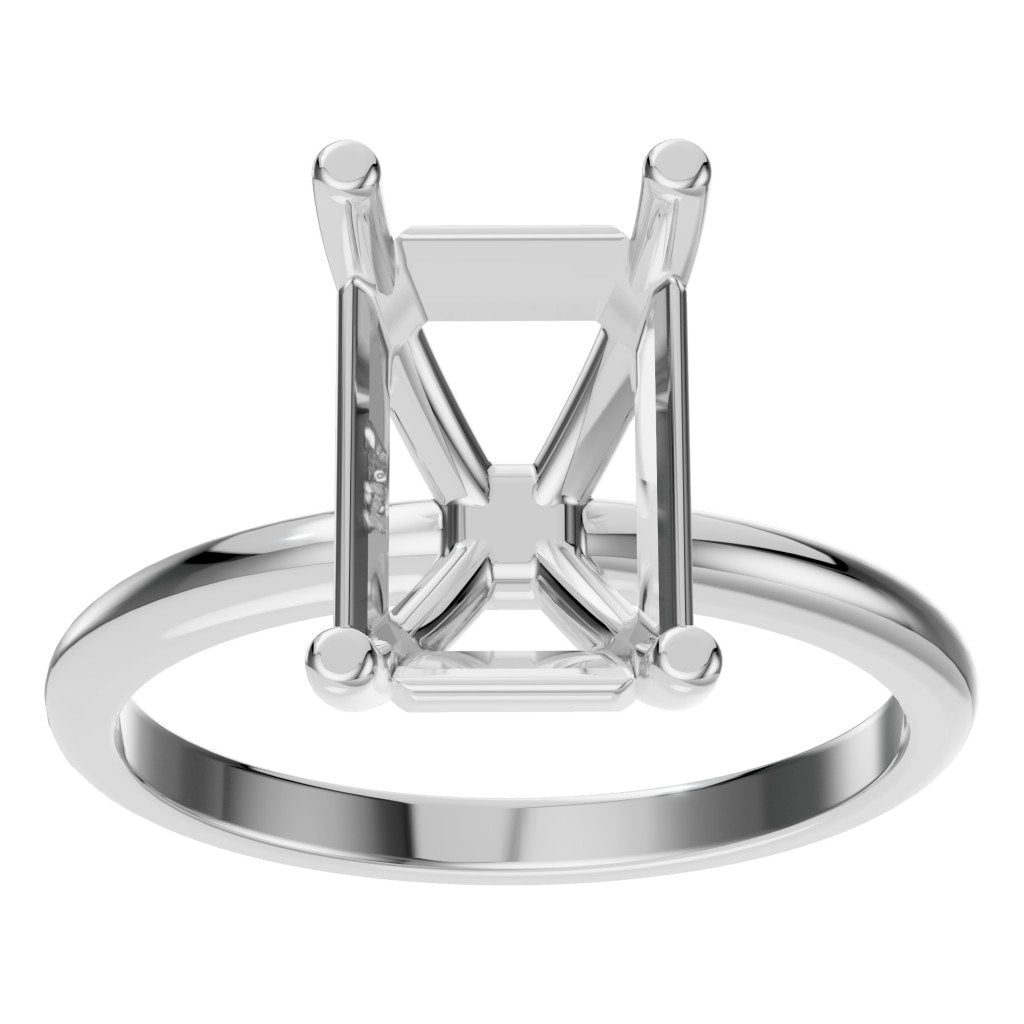 RI-7657 White Gold Ring UNSET - Front View