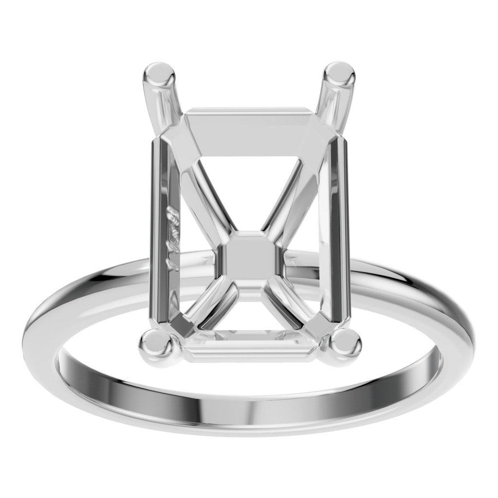 RI-7657 White Gold Ring UNSET - Front View