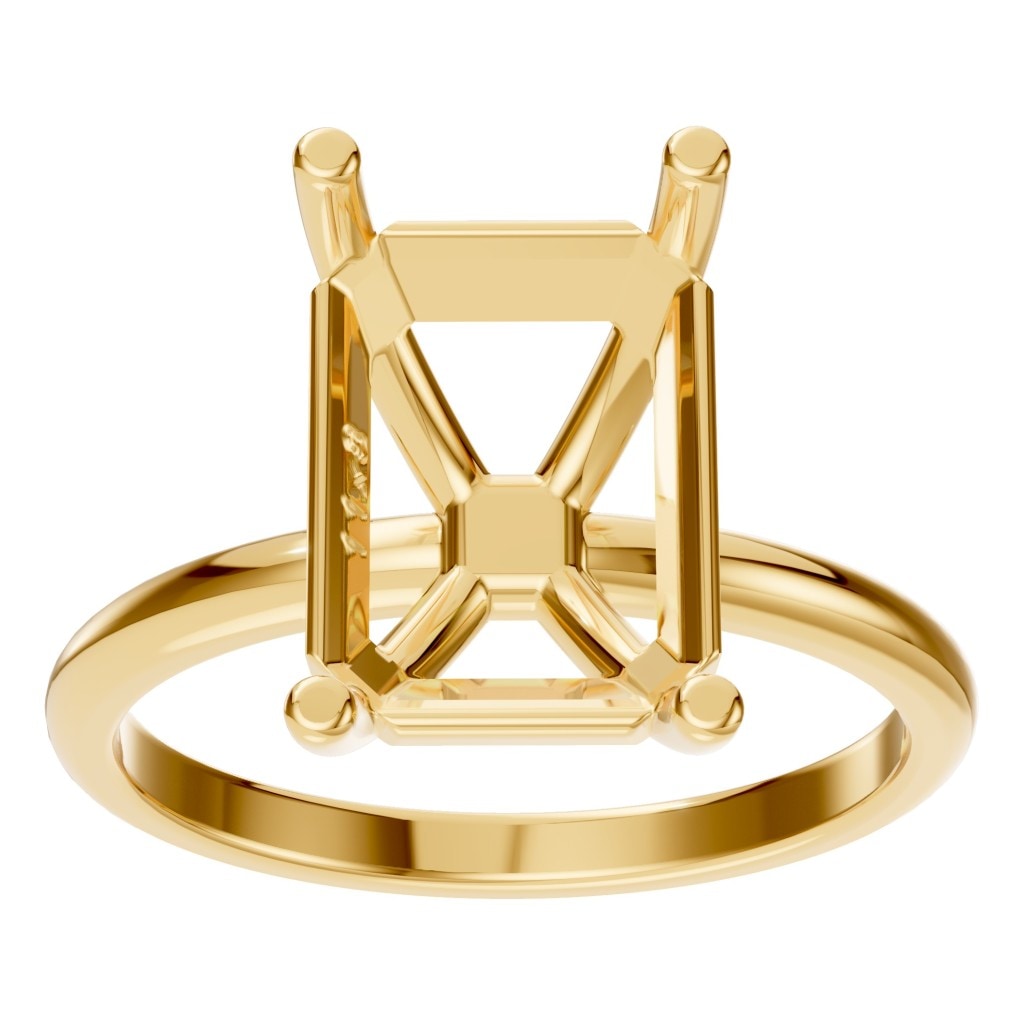 RI-7657 Yellow Gold Ring UNSET - Front View