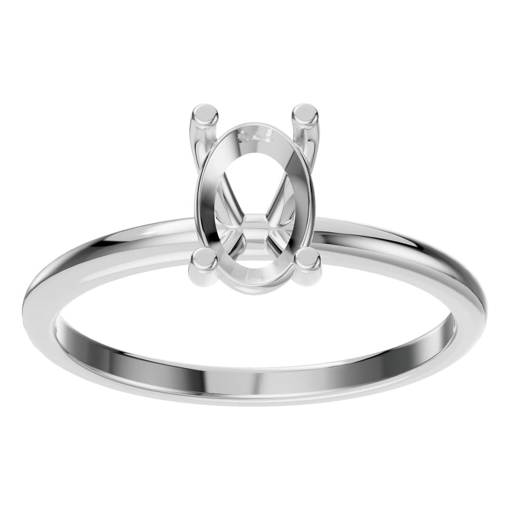 RI-7657 White Gold Ring UNSET - Front View
