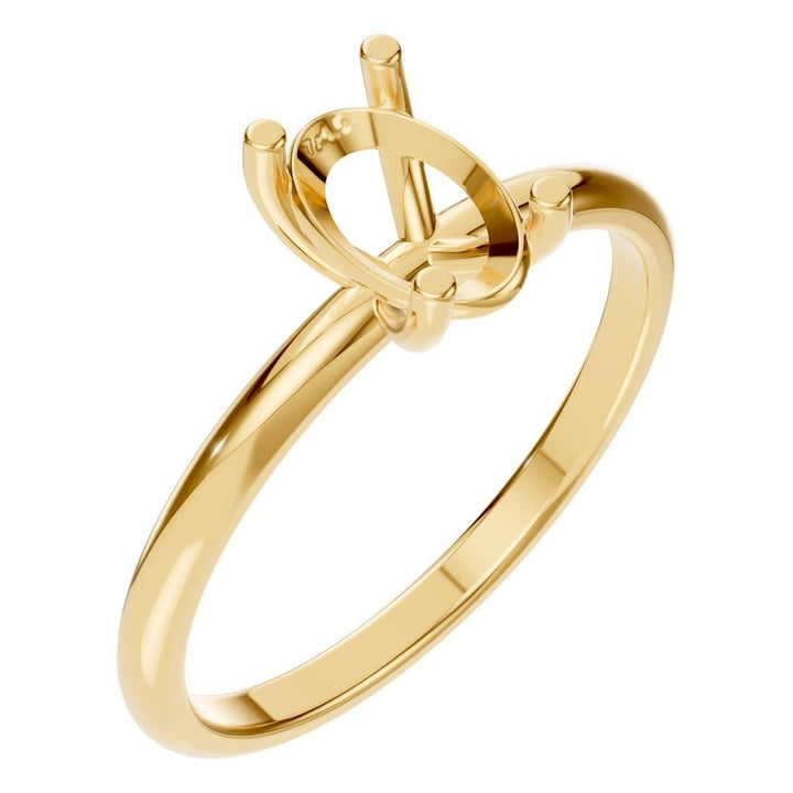 Solitaire Ring Mounting - Oval 7x4.5mm