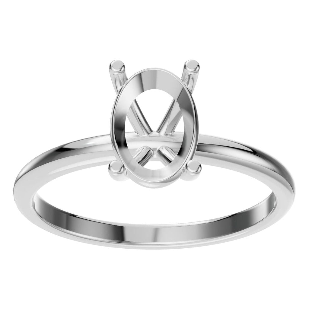 RI-7657 White Gold Ring UNSET - Front View