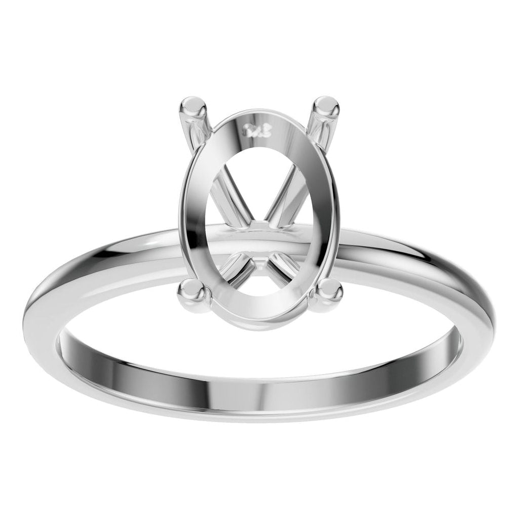 RI-7657 White Gold Ring UNSET - Front View