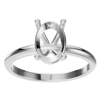 RI-7657 White Gold Ring UNSET - Front View