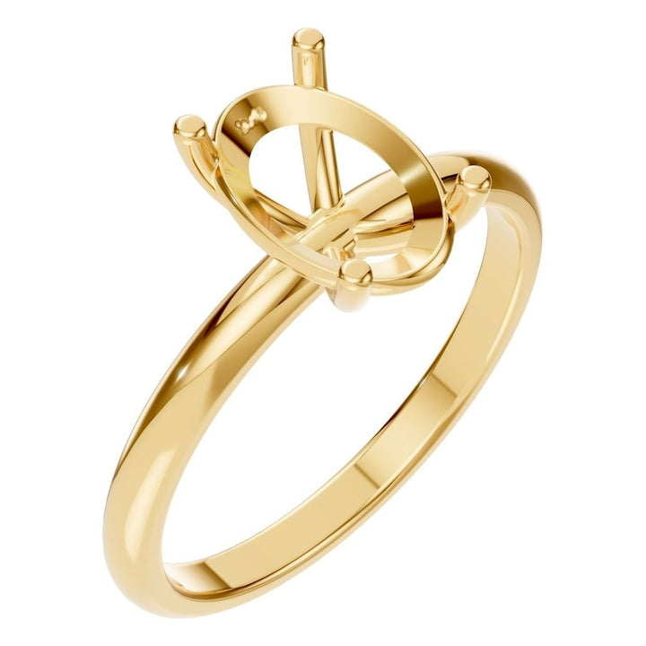 Solitaire Ring Mounting - Oval 9x6mm