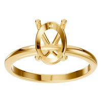 RI-7657 Yellow Gold Ring UNSET - Front View