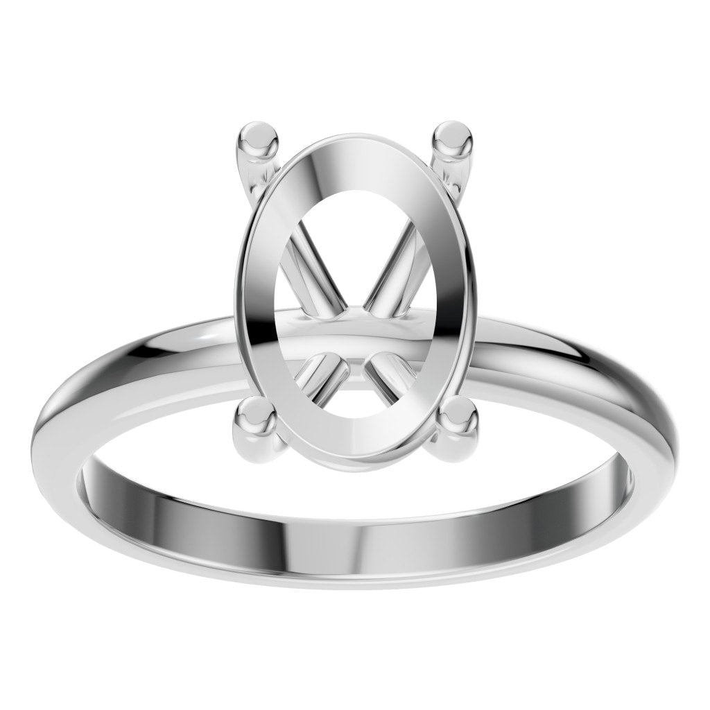 RI-7657 White Gold Ring UNSET - Front View