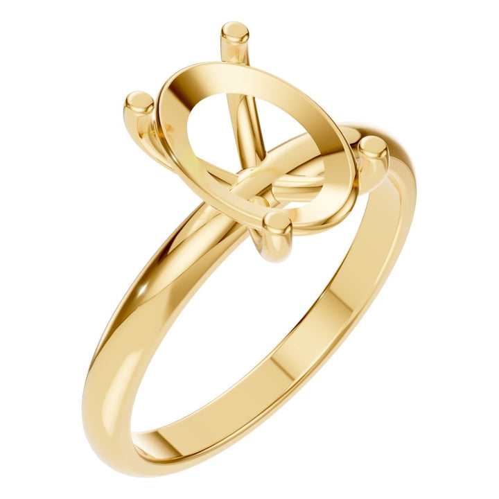 Solitaire Ring Mounting - Oval 10x6.5mm