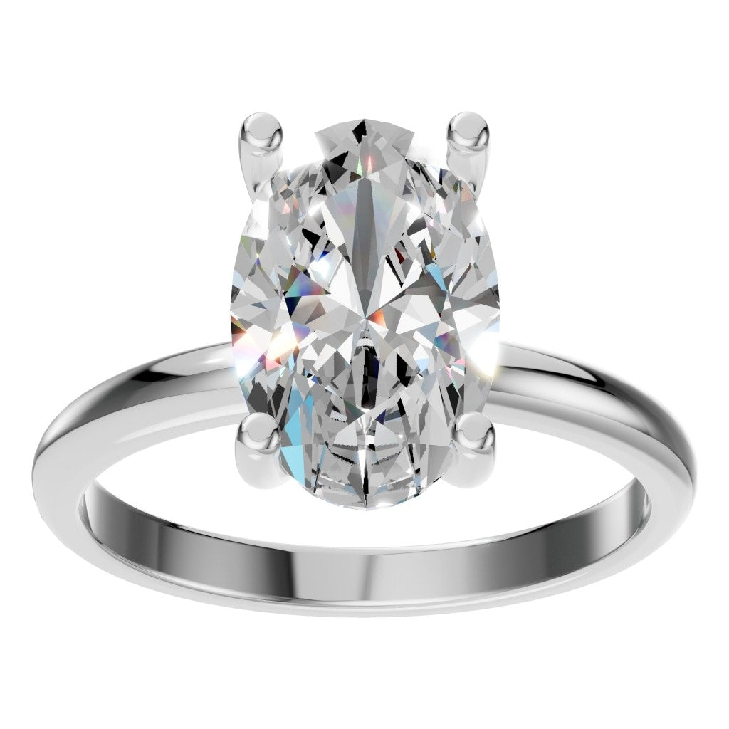 RI-7657 White Gold Ring SET - Front View